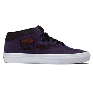 Vans half cab skate shoes in grape crock with a white bottom