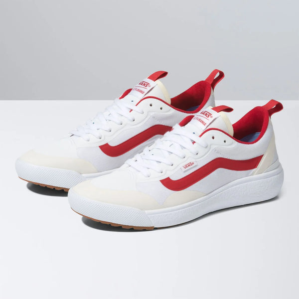 Vans ultrarange exo true white red side profile