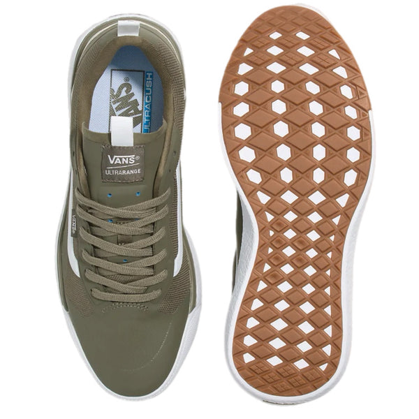 VANS ULTRARANGE EXO DUSTY OLIVE TOP AND BOTTOM VIEW