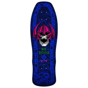 black and blue Powell Peralta Welinder classic reissue skateboard deck bottom graphic skull image 