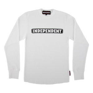 Independent Bar Logo White Thermal Top front view with chest screenprint