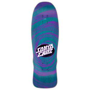 Santa Cruz Winkowski Vertigo MED 9.5" deck with neon spot gloss graphic and hand-stained veneer top image

