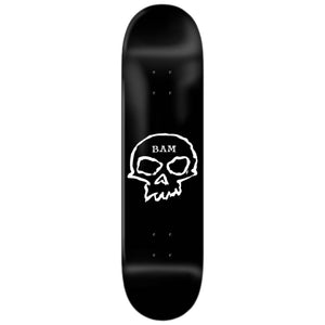black zero skateboard Bam single skull logo