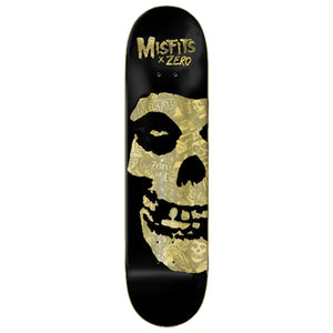 Zero Misfits gold foil fiend skull skateboard deck