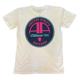 white back image Amateur Athlete Miami Vice Tee in premium pre-shrunk cotton with vibrant screen-printed Miami Vice-inspired graphic.