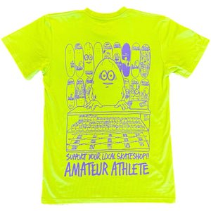 aa Heroin Support your local tee egg tender tee shirt in lime