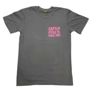 black premium tee amateur athlete x heroin skateboards egg tender tee black pink
