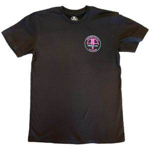 black front image Amateur Athlete Miami Vice Tee in premium pre-shrunk cotton with vibrant screen-printed Miami Vice-inspired graphic.