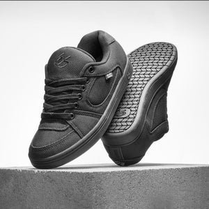 black es footwear accel shoes kevlar black finish