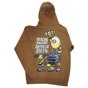 AMATEUR ATHLETE X HEROIN AMATEUR EGG HOODIE BROWN