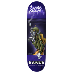 Baker Jacopo Carozzi Katch1 8.125 skateboard deck with purple stain and masked character artwork
