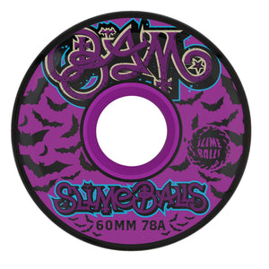 black and purple Bam slime balls skateboard wheels 60mm 78a 