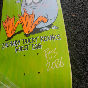 close up on Erin guest egg deck ducky signed by Fos