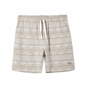 Dark Seas Cyrus Short in Moss and White cotton jacquard terry front view