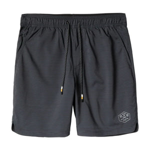 dark seas no sweat black stripe shorts  front image 
