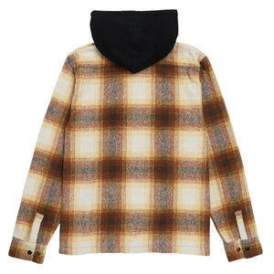 Hooded Flannel Shirt flat lay showing cotton fabric and details