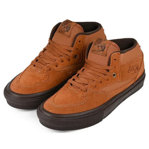 pair of golden brown gum half cab skate vans footwear