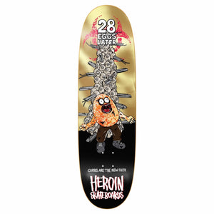 heroin skateboard deck 28 eggs later 9.0 deck bottom graphic