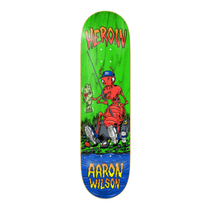 Heroin Aaron Wilson Bug 8.5 skateboard deck bottom graphic
