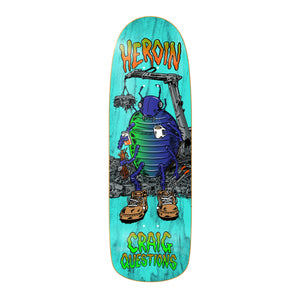 Heroin Craig Questions Bug 9.6 skateboard deck with Fos artwork