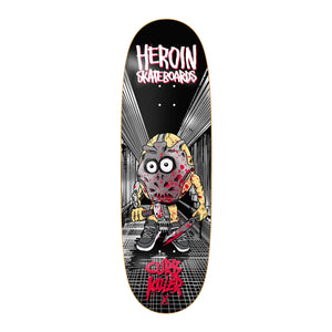 Heroin Curb Killer X 10.0 skateboard deck with Fos artwork