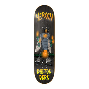 Heroin Dalton Dern Bug 8.38 skateboard deck with Fos artwork