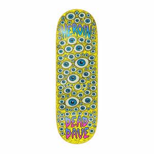 Heroin Dead Dave Eyes 10.0 skateboard deck full graphic on a white background