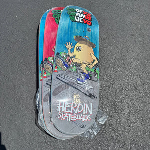 heroin skateboards goofy grande egg signed by Fos artist
