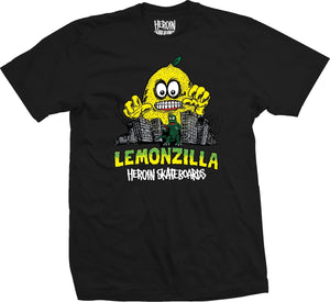 back graphic of black heroin lemonzilla tee 