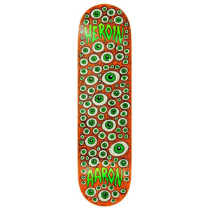 heroin skateboard deck Wilson pro model with Fos graphic Eyes on it