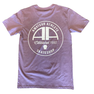 aa1982 keystone circle logo shop tee steel purple 