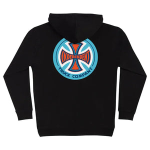 black hooded sweatshirt independent iron cross legacy back image 