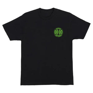 front image of black independent legacy iron cross tee