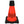 A short orange cone with independent logo on the side and a cell phone holder on the top