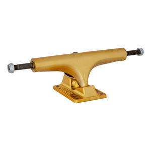 Independent Stage 4 Gold skateboard trucks with red 90a cushions 