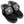 Pair of IPath Cats Hi Black Shearling shoes showing black uppers and grey fold-over fleece tongues