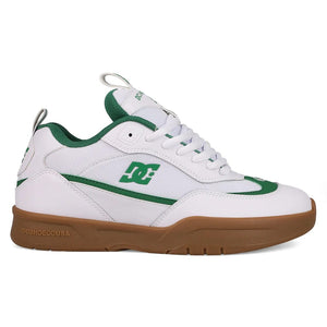 what green dc skateboard Shanahan js-2 pro model side image white green