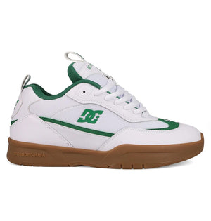 what green dc skateboard Shanahan js-2 pro model side image white green