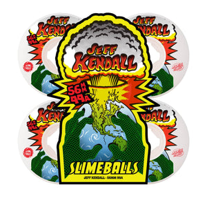 Jeff Kendall Slimeballs skateboard wheels with colorful design on a white background