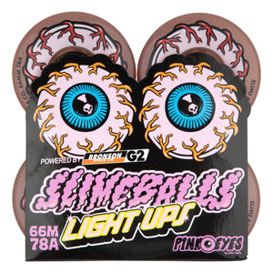 slime balls 66mm pink eyes light up wheels