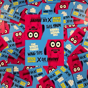 packaging pf the lil jawns x heroin skateboards wing tips for the wing thing ee deck