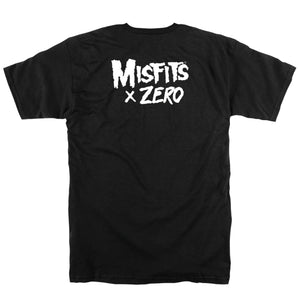Misfits Fiend Skull T-Shirt Black front chest print white logo