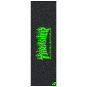 a single sheet of mob grip with Thrasher flame logo that glows in the dark 