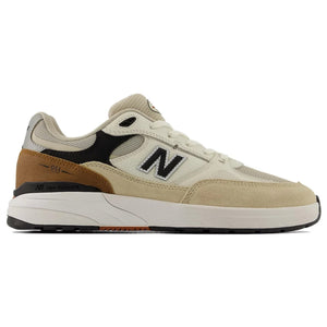 Brown Sea Salt NB Numeric Reynolds 933 skateboard shoes in wide fir. Side image 