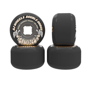 a set of four Oj double duro formula skateboard wheels 
