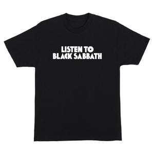 black oj wheels listen to Sabbath black Tee Shirt front image 