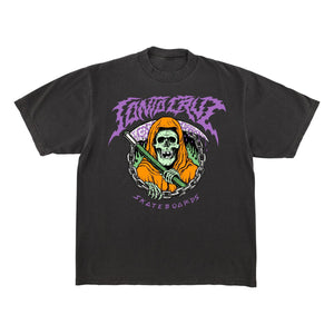 black mens Santa Cruz t shirt out of time graphic