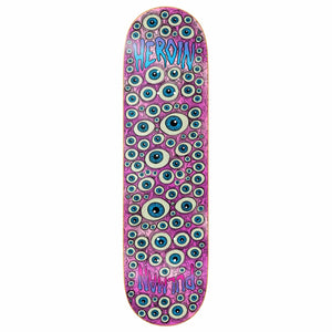 skateboard deck heroin Chris pullman purple coin eyes graphic