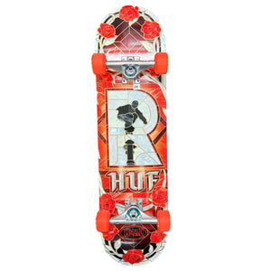 custom complete skateboard real hug cathedral red stained glass