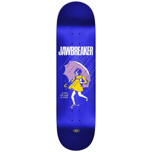 Blue Foil real x Jawbreakers skateboard deck bottom graphic 